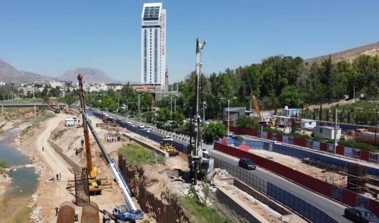 پیشرفت عمرانی تقاطع غیر همسطح اردیبهشت شیراز