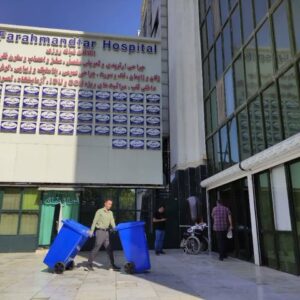 توزیع مخازن بازیافت در بیمارستان ها و درمانگاه های شیراز